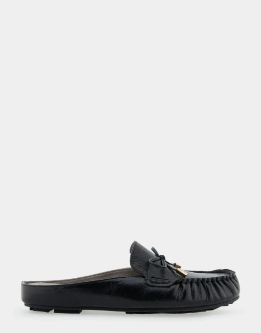 Comfortable Women's Slip On Driver in Black Leather