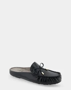 Comfortable Women's Slip On Driver in Black Leather