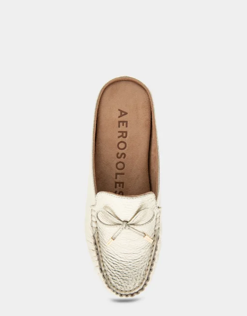Comfortable Women's Slip On Driver in Soft Gold Leather