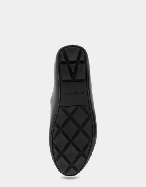 Comfortable Women's Slip On Driver in Black Leather