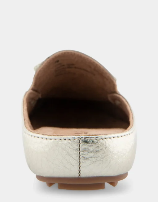 Comfortable Women's Slip On Driver in Soft Gold Leather