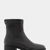 Comfortable Women's Stretch Equestrian Bootie in Java Stretch Pebbled Faux Leather