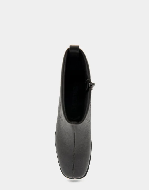 Comfortable Women's Stretch Equestrian Bootie in Java Stretch Pebbled Faux Leather