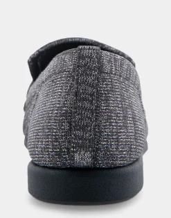 Comfortable Women's Stretch Knit Loafer in Gunmetal Knit Stretch Fly Knit Fabric