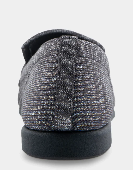 Comfortable Women's Stretch Knit Loafer in Gunmetal Knit Stretch Fly Knit Fabric