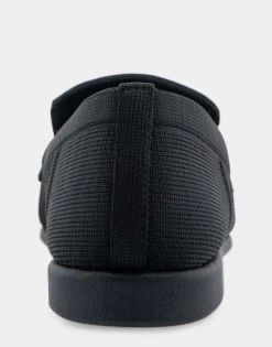 Comfortable Women's Stretch Knit Loafer in Black Knit Stretch Flyknit Fabric