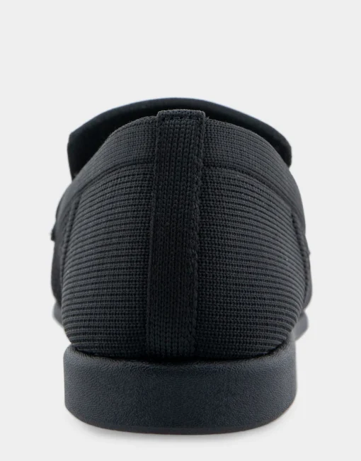 Comfortable Women's Stretch Knit Loafer in Black Knit Stretch Flyknit Fabric