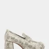 Comfortable Women's Tailored Platform Loafer in Roccia Snake Print Embossed Leather