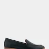 Comfortable Women's Tailored Loafer in Black Faux Leather