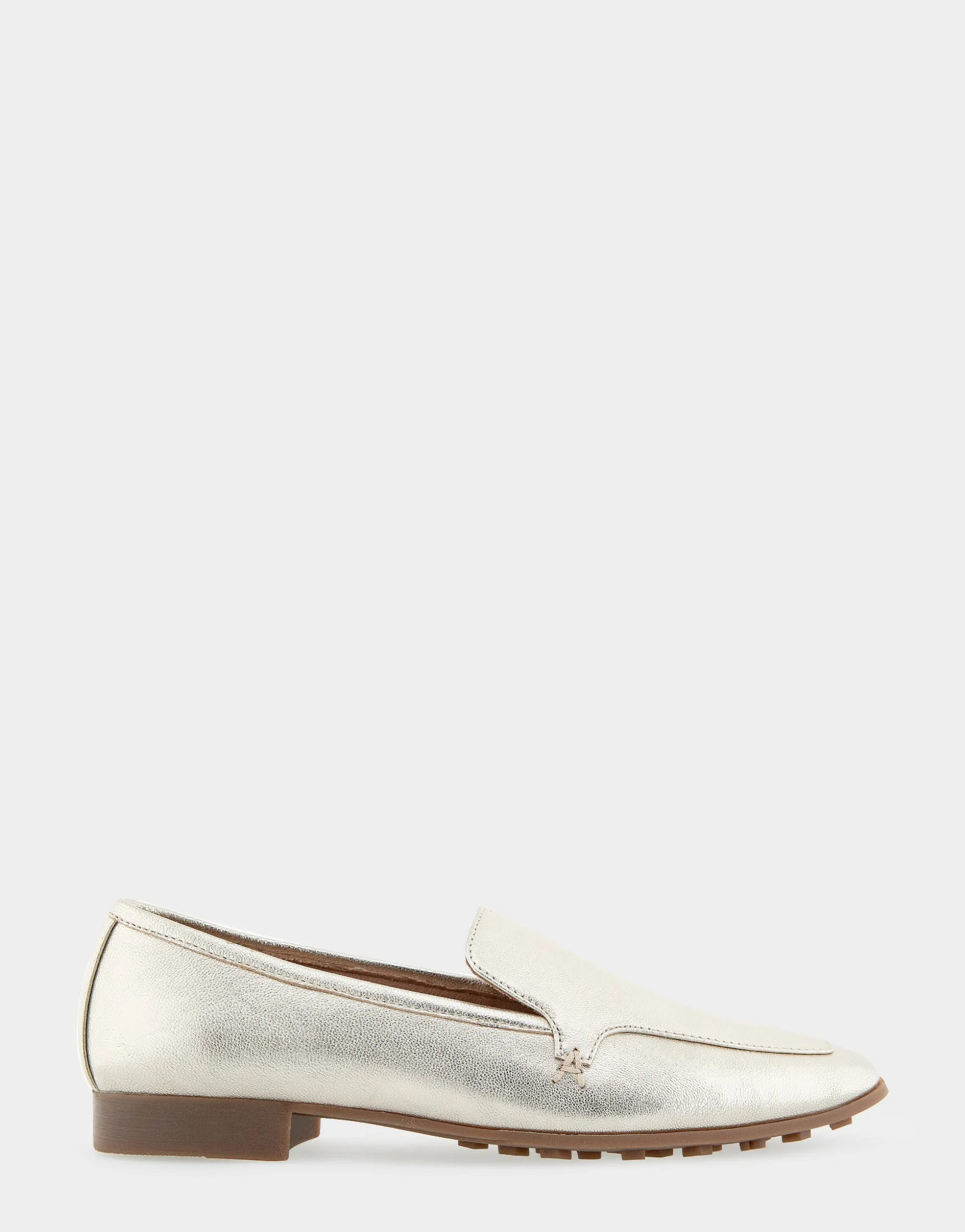 Comfortable Women's Tailored Loafer in Soft Gold Leather