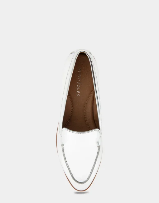 Comfortable Women's Tailored Loafer in Silver Metallic Faux Leather