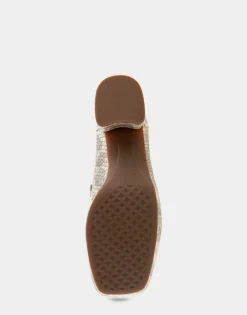 Comfortable Women's Tailored Platform Loafer in Roccia Snake Print Embossed Leather