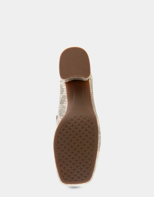 Comfortable Women's Tailored Platform Loafer in Roccia Snake Print Embossed Leather