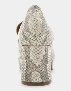 Comfortable Women's Tailored Platform Loafer in Roccia Snake Print Embossed Leather