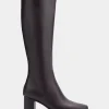 Comfortable Women's Tall Shaft Boot in Brown Faux Leather