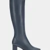 Comfortable Women's Tall Shaft Boot in Navy Faux Leather