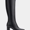 Comfortable Women's Tall Shaft Boot in Black Faux Leather