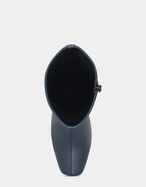 Comfortable Women's Tall Shaft Boot in Navy Faux Leather