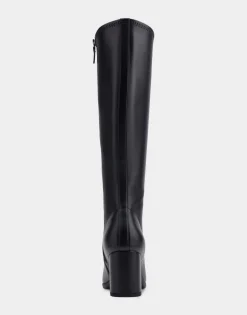 Comfortable Women's Tall Shaft Boot in Black Faux Leather