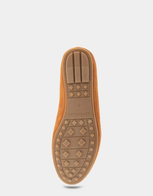 Comfortable Women's Tasseled Loafer in Tan Faux Suede