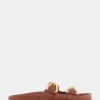 Comfortable Women's Two Band Molded Footbed Sandal in Gingerbread Leather