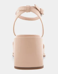 Comfortable Women's Two Piece Ankle Strap Wedge Sandal in Cipria Leather