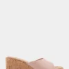 Comfortable Women's Wedge Slide Sandal in Cipria Patent Faux Leather