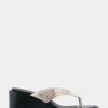 Comfortable Women's Wedge Thong Sandal in Roccia Snake Print Leather